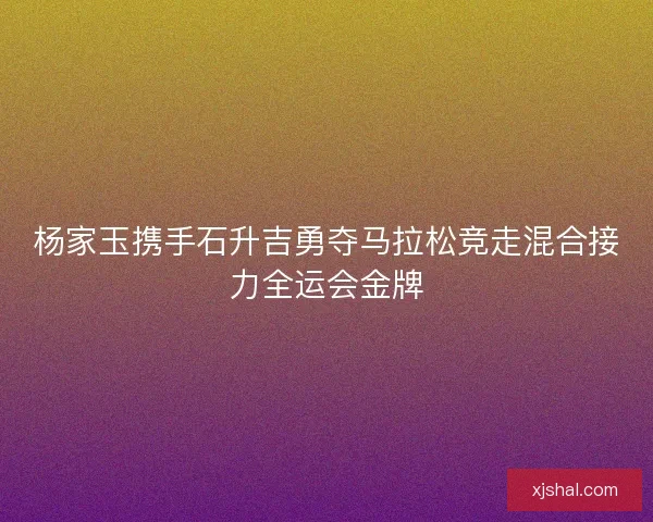 杨家玉携手石升吉勇夺马拉松竞走混合接力全运会金牌