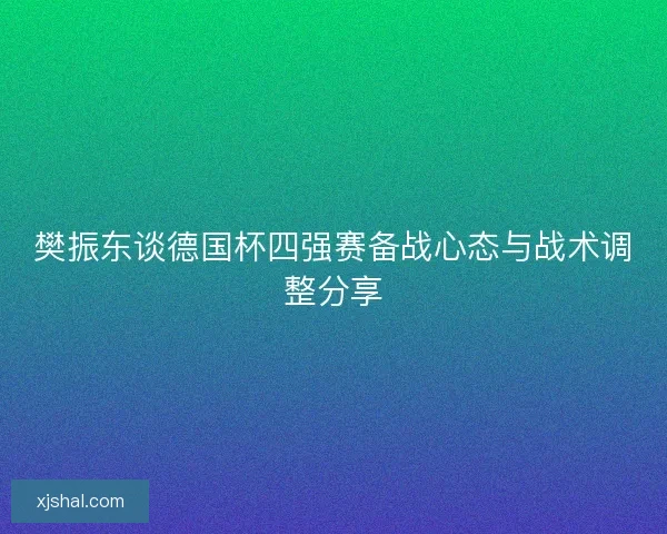 樊振东谈德国杯四强赛备战心态与战术调整分享