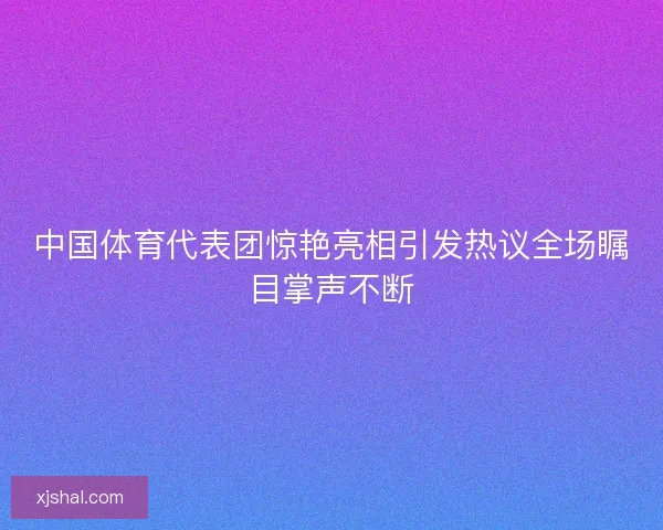 中国体育代表团惊艳亮相引发热议全场瞩目掌声不断
